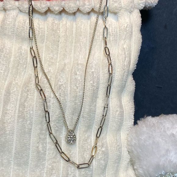 NWT 💎 DAINTY SILVER ELECTRIC NECKLACE DOUBLE ITALIAN CHAIN 2 FOR 1 PRICE - Picture 4 of 10